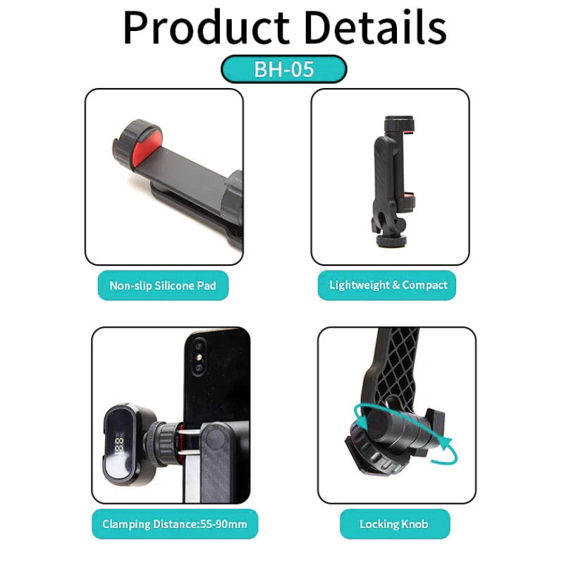 JMARY BH-05 Camera Smartphone Clamp Bracket 360-Degree Rotating Mount Holder JMARY BH-05 Camera Smartphone Clamp Bracket 360-Degree Rotating Mount Holder